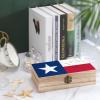 Texas State Flag Distressed Wooden Box with Hinged Lid Decorative Jewelry Box Storage Box for Home Office view 4
