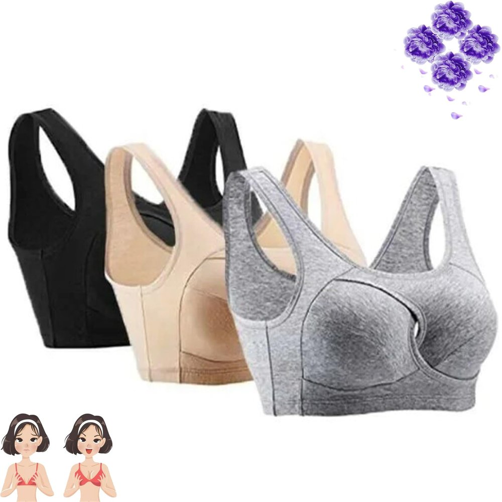 lunhaifi Plus Size - Anti-Sagging Wirefree Bra, Oversized Wireless Anti-Sag Bra, Fitness Yoga Sports Support Bra (C,L)