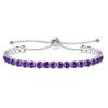 Uloveido Purple Cubic Zirconia Adjustable Bolo Clasp Tennis Bracelet for Women Mother Birthday Bracelet Gift Y4043 view 1