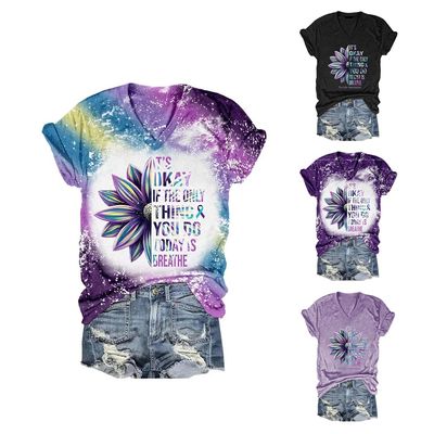 It's Okay If The Only Thing You Do Today is Breathe Tie Dye It's Ok If The Only Thing You Do Today is Breath Tshirt Suicide Prevention Shirt Tops Positive Gift Mental Health Matters Shirt Green