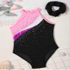Shinsto Kids Girls Gymnastics Leotards Ballet Dance Unitards Biketards Shorts Bottoms with Hair Band Activewear F0036#Pink 10 Years view 4