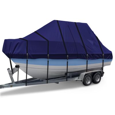 900D T Top Boat Cover -Heavy Duty Waterproof Trailerable Center Console Boat Cover fits for 22-24' Long, Beam Width Up to 108", Navy