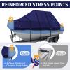 900D T Top Boat Cover -Heavy Duty Waterproof Trailerable Center Console Boat Cover fits for 22-24' Long, Beam Width Up to 108", Navy view 3
