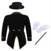 Hansber Kids Boys Prince Roleplay Outfits Circus Magician Tuxedo Jacket with Accessories Set for Stage Party Black 16 Years view 2