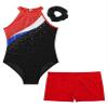Shinsto Kids Girls Gymnastics Leotards Ballet Dance Unitards Biketards Shorts Bottoms with Hair Band Activewear F0036#Red 10 Years view 4