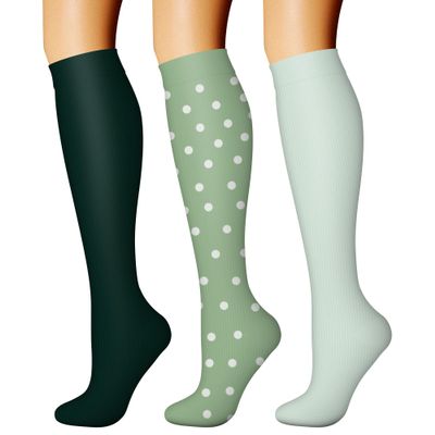 CHARMKING Compression Socks for Women & Men Circulation (3 Pairs) 15-20 mmHg is Best Athletic for Running, Flight Travel, Support, Cycling, Pregnant - Boost Performance, Durability (L/XL,Multi 59)