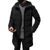 Mens Slim Fit Hooded Padded Coat Mid Length Warm Winter Quilted Puffer Jacket Windproof Thicken Down Outwear (Black,Large) view 1