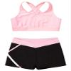 YiZYiF Kids Girls 2 Piece Gymnastic Outfit Straps Criss Cross Tank Top with Booty Shorts Dance Athletic Clothing Sets Pink 4 Years view 3