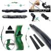 60"Archery Recurve Bow for Adults Set With 12 Pcs Carbon Arrows Bow String Bow Limbs Silencer Set Arrow Rest Plate Arrow Quiver 6 Pcs Hunting Arrows Tips Right Hand Hunting Bow Set for Adults (60 lbs) view 3