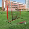 7 x 7 ft Baseball&Softball Hitting Pitching Net Portable Baseball Backstop Softball Practice Net with Carrying Bag for All Skill Levels to Pitching and Fielding Training (Red) view 2