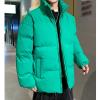 JEsilunmaMY Men's Padded Down Jacket Solid Color Stand Collar Quilted Puffer Coat Loose Warm Winter Cotton Outerwear (Green,X-Large) view 3