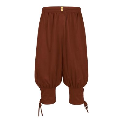 Mens Medieval Capris Pirate Pants Drawstring Waist Ankle Banded Viking Navigator Trousers Renaissance Gothic Jogger Wine