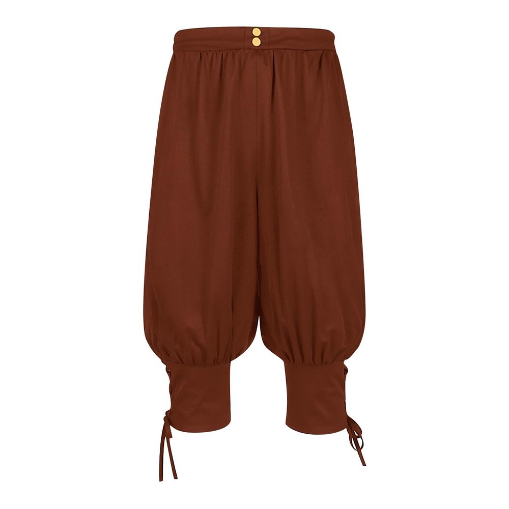 Mens Medieval Capris Pirate Pants Drawstring Waist Ankle Banded Viking Navigator Trousers Renaissance Gothic Jogger Wine