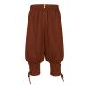Mens Medieval Capris Pirate Pants Drawstring Waist Ankle Banded Viking Navigator Trousers Renaissance Gothic Jogger Wine view 1