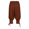 Mens Medieval Capris Pirate Pants Drawstring Waist Ankle Banded Viking Navigator Trousers Renaissance Gothic Jogger Wine view 2