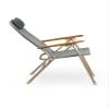 FORMA MARINE Aluminum Folding Reclining Boat Chair with Iroko Armrests Uniform Gray Fabric R120G view 4