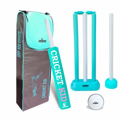 jaspo Cricket-Kid Complete Cricket Set for Kids Perfect Introduction to Cricket for Young Players,Plastic Bat for Practice&Initial Training of Beginners&Learners (Size-1 (Age 2 to 5 Yrs)),Multicolor