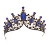 Vintage Princess Black Crystal Tiara Crown Women Wedding Party Rhinestone Bridal Crown hairband black blue view 1