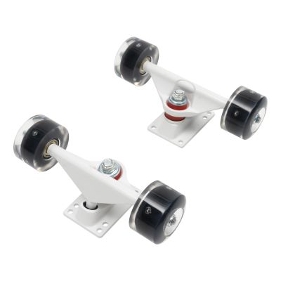 5in Skateboard Trucks Combo Set, Cruisers Wheels with Trucks, Skateboard Trucks and Wheels Set Heavy Duty Aluminum Trucks, Riser Pad (White)