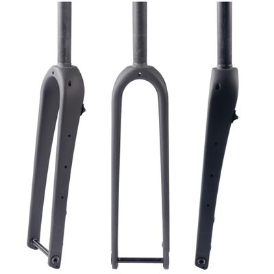 HIMALO 700C Gravel Fork Carbon Road Bike Rigid Fork 1-1/8 Straight/Tapered Front Fork Disc Brake Thru Axle 12 * 100mm (Color : Matte Black, Size : Straight)