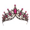 Vintage Princess Black Crystal Tiara Crown Women Wedding Party Rhinestone Bridal Crown hairband black red1 view 1