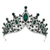 Vintage Princess Black Crystal Tiara Crown Women Wedding Party Rhinestone Bridal Crown hairband black red1 view 2