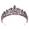 Crystal Bridal Crowns Pageant Diadem Veil Tiaras Bride Headband Wedding Hair Accessories Black view 2
