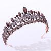 Crystal Bridal Crowns Pageant Diadem Veil Tiaras Bride Headband Wedding Hair Accessories Black view 3