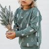 Hnyenmcko Baby Boy Christmas Outfit Long Sleeve Letter Print Crewneck Sweatshirt + Pants Winter Toddler Christmas Clothes (Christmas Tree-Green, 6-12 Months) view 3