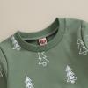 Hnyenmcko Baby Boy Christmas Outfit Long Sleeve Letter Print Crewneck Sweatshirt + Pants Winter Toddler Christmas Clothes (Christmas Tree-Green, 6-12 Months) view 4