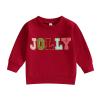 Hnyenmcko Toddler Baby Boy Girl Christmas Outfit Santa Long Sleeve Crewneck Sweatshirt Pullover Tops Baby Fall Clothes (Red JOLLY, 6-12 Months) view 1