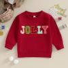 Hnyenmcko Toddler Baby Boy Girl Christmas Outfit Santa Long Sleeve Crewneck Sweatshirt Pullover Tops Baby Fall Clothes (Red JOLLY, 6-12 Months) view 3