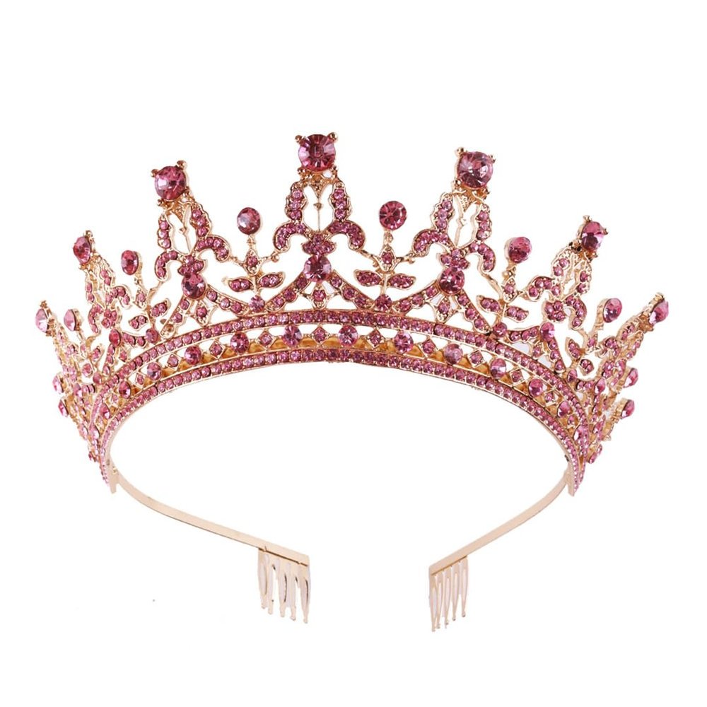 Crystal Bridal Tiara Crown Prom Rhinestone Diadem Wedding Costume hairband Headpieces H193 Gold pnnrk