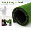 GYMAX Golf Mat, Artificial Turf Golf Hitting Mat w/ 2 Alignment Sticks & 2 Rubber Tees, Thick Golf Practice Mat Training Aid for Backyard, Golf Chipping Swing Mat for Indoor/Outdoor (5 x 4 ft, 27 mm) view 4