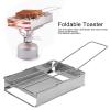 Foldable Toaster Rack, Stainless Steel Foldable Toaster Rack, Portable Camping Stove Toaster, Camping Toaster for Stove Top Backpacking Folding Campfire Gas Toaster Mini Hand held Holder for Bread view 2