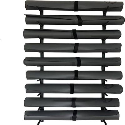 CIRCIR Multi-Layer Large-Capacity Column/Foam Roller Storage Stand, Wall Mount Metal Yoga Mat Rack, Gym/Home Yoga Mat Holder Stand Organizer (Color : Gold, Size : 9 Tier)