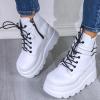 Ctreela Womens Punk Platform Boots Black Goth Booties Grunge Chunky High Heel Round Toe Boots Side Zip Combat Ankle Boots view 2