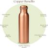Copper Water Bottle 950ml for Drinking Water, Leak Proof, Set of 1 view 2