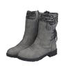 Ctreela Women's Fashion Slouchy Snow Booties Slip-On Mid Calf Chunky Heel Winter Boots Comfortable Combat Boot with Side Zip view 1