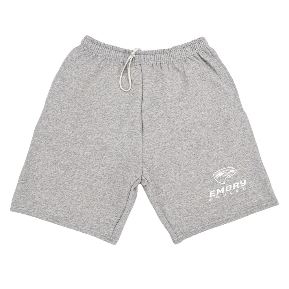 Campus Lab Emory University Mens Sweat Shorts Primary Logo, Athletic Heather, Large