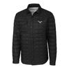 Cutter & Buck Men's Black Philadelphia Eagles Rainier PrimaLoft Eco Insulated Quilted Button-Up Shacket view 2