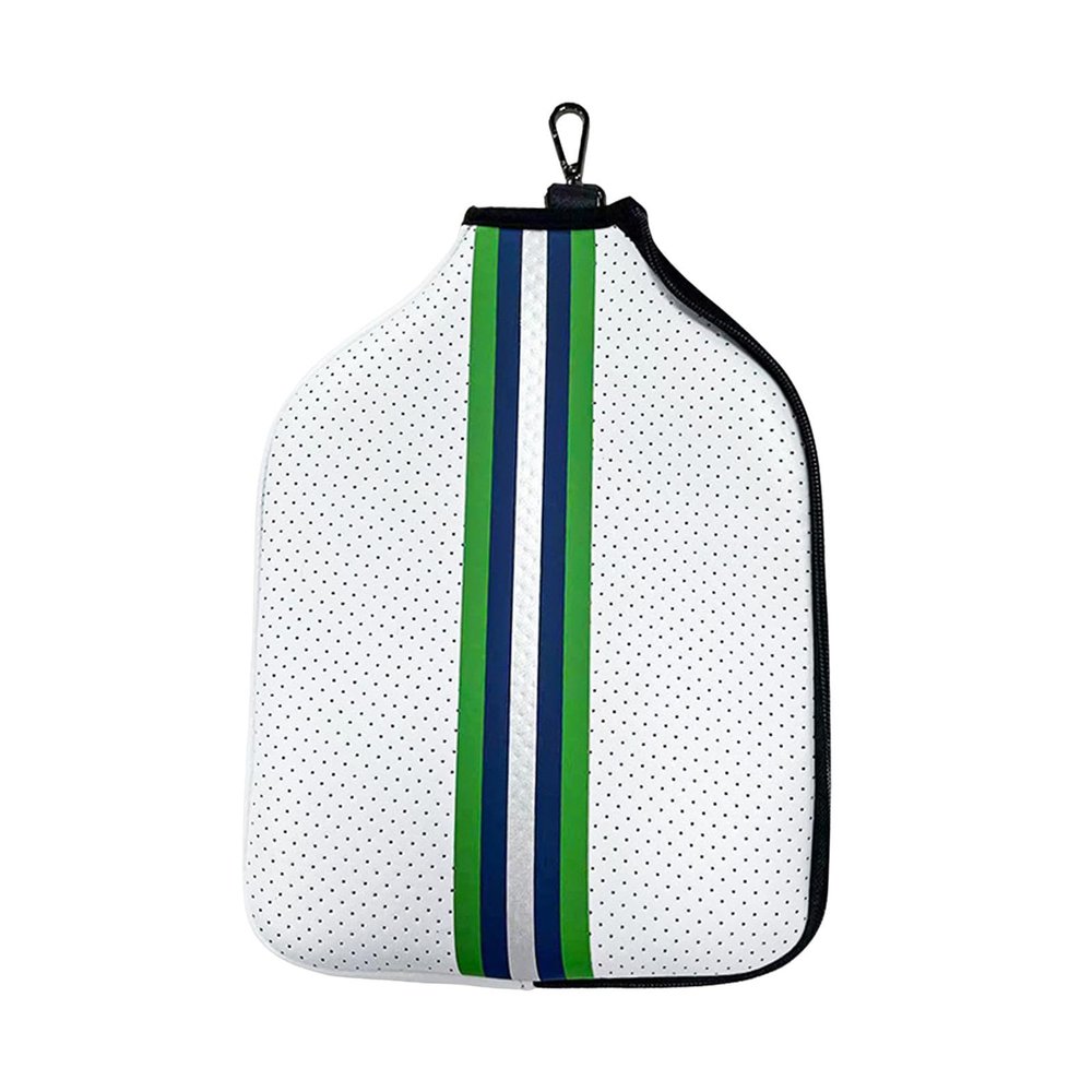 Aosekaa Neoprene Paddle Cover, Racket Sleeve, Premium with Metal Buckle Pickleball Head Cover with Storage Pocket, White