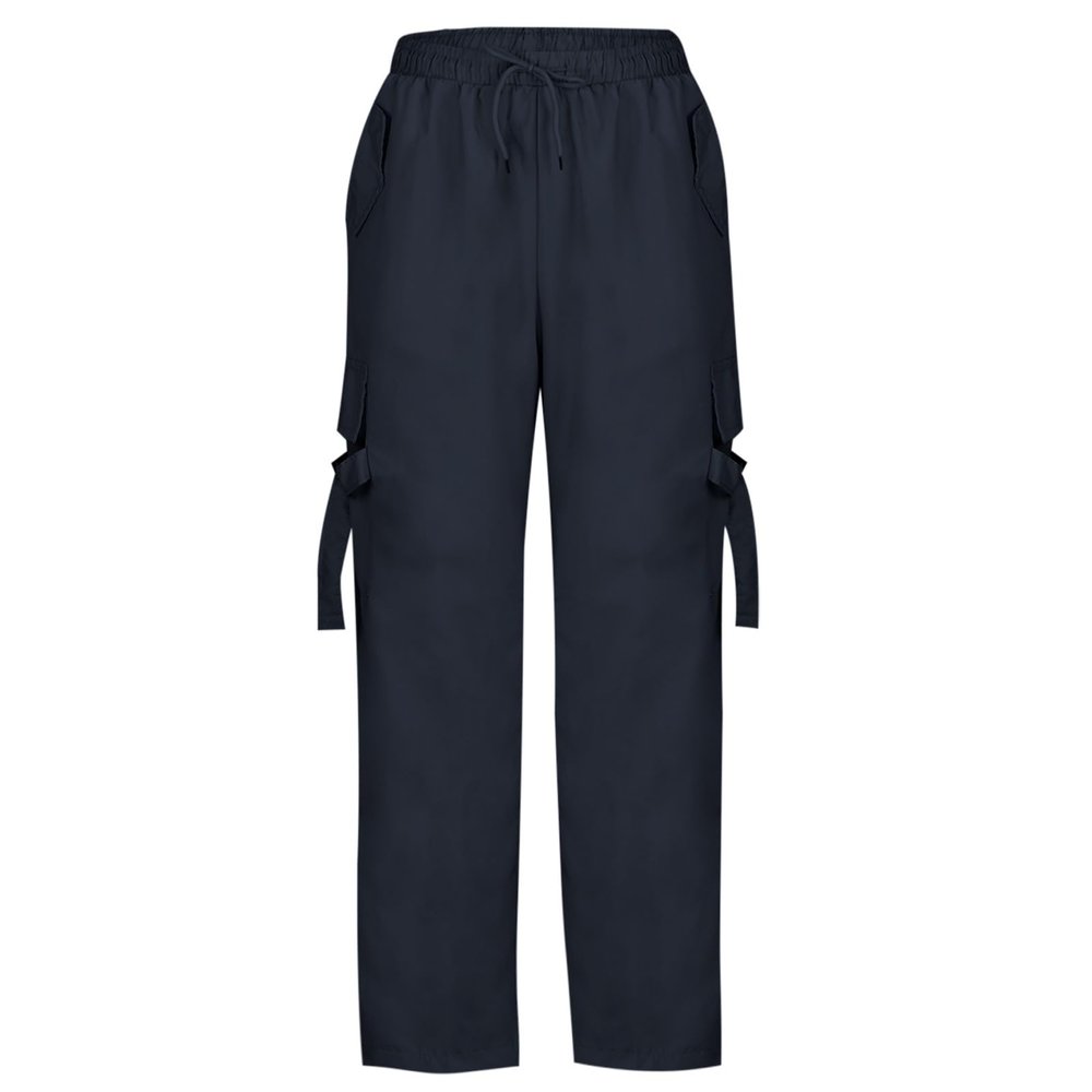 Women Cargo Pants Parachute High Waisted Wide Leg Pants Fashion Y2k Teen Girls Baggy Sweatpants Casual Joggers Pants Black