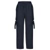 Women Cargo Pants Parachute High Waisted Wide Leg Pants Fashion Y2k Teen Girls Baggy Sweatpants Casual Joggers Pants Black view 1