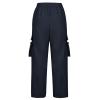 Women Cargo Pants Parachute High Waisted Wide Leg Pants Fashion Y2k Teen Girls Baggy Sweatpants Casual Joggers Pants Black view 2