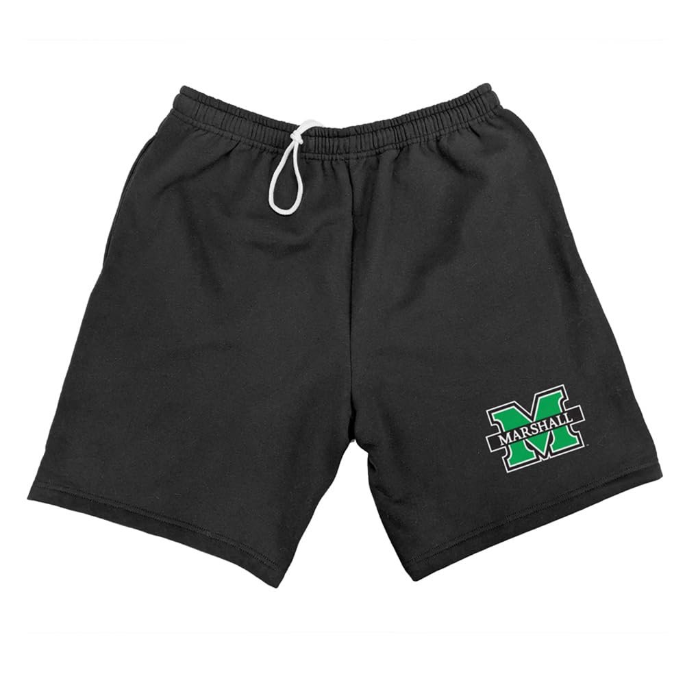 Campus Lab Marshall University Mens Sweat Shorts, Primary Logo, Black, Medium