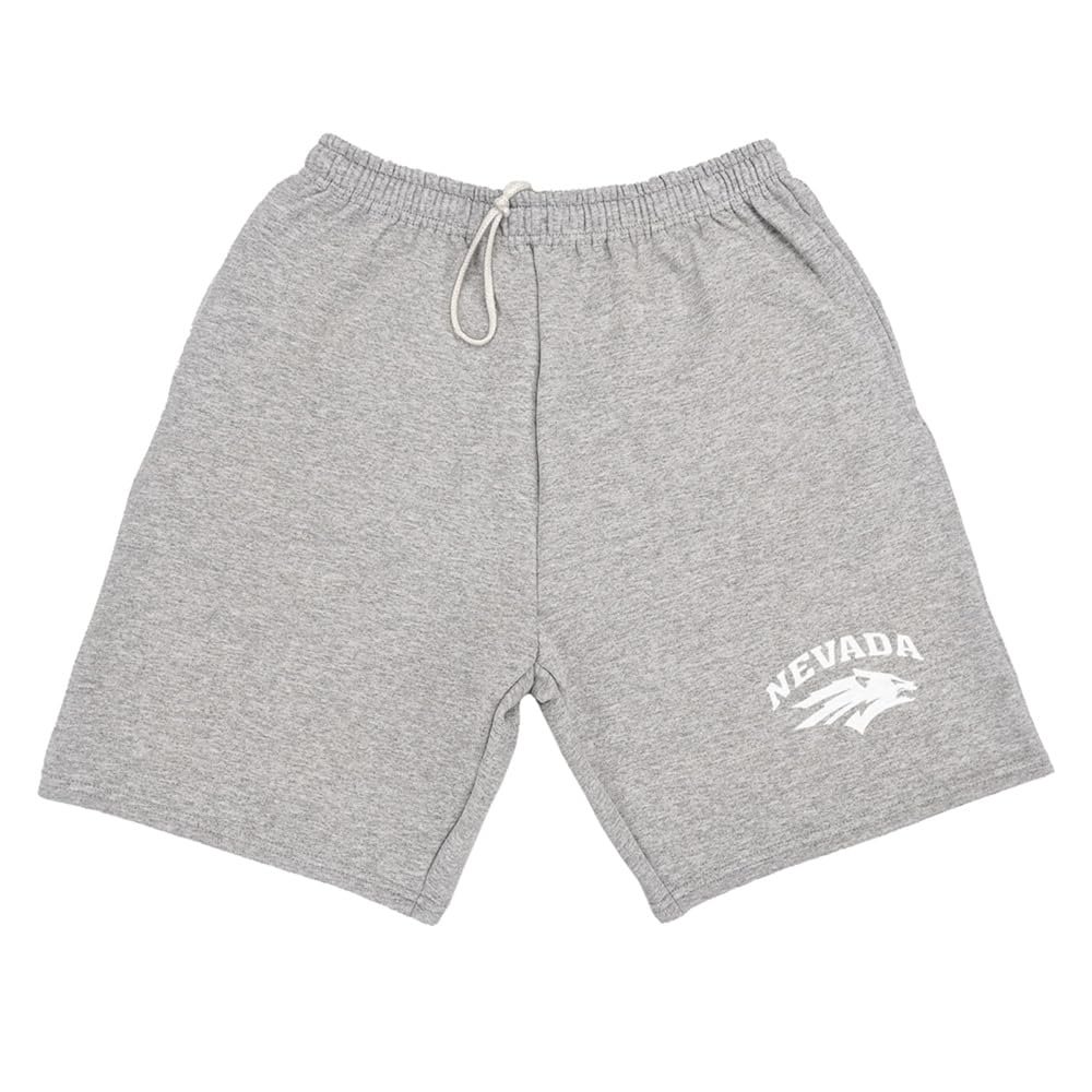 Campus Lab University of Nevada Reno Mens Sweat Shorts Primary Logo, Athletic Heather, Large
