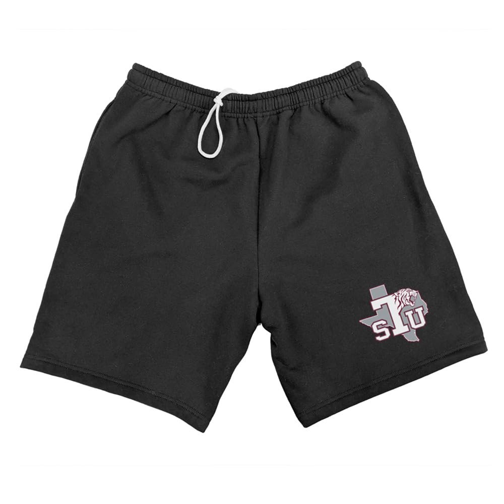 Campus Lab Texas Southern University Mens Sweat Shorts Primary Logo, Black, 2X-Large