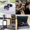 His Hers Wedding Ring Sets Couples Matching Rings Women's 18k Black Gold Filled Violet CZ Wedding Engagement Ring Bridal Sets & Men's Tungsten Carbide Wedding Band view 3