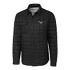 Cutter & Buck Men's Black Philadelphia Eagles Rainier PrimaLoft Eco Insulated Quilted Button-Up Shacket view 2